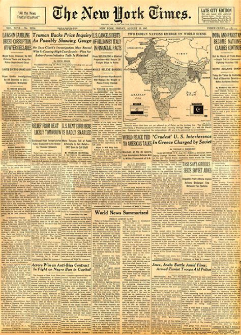 Maybe you would like to learn more about one of these? August 15 1947, Newspapers , Indian independence news ...