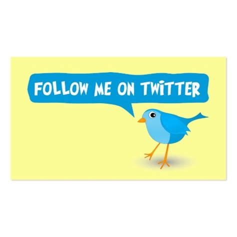 Follow Me On Twitter Yellow Profile Business Cards Zazzle