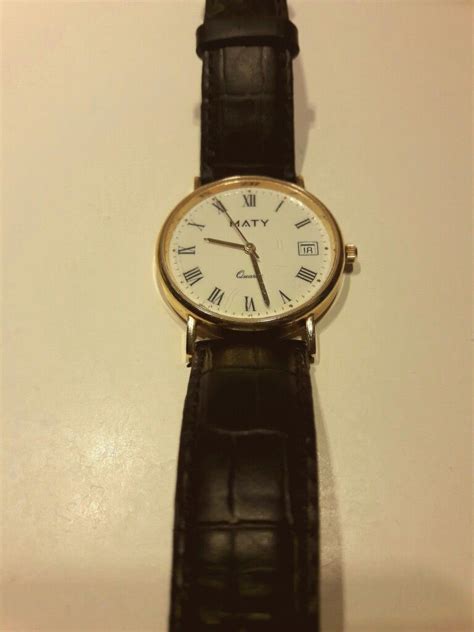 Old Maty 18kt Gold Watch Vintage Style Look Gold Quartz Maty