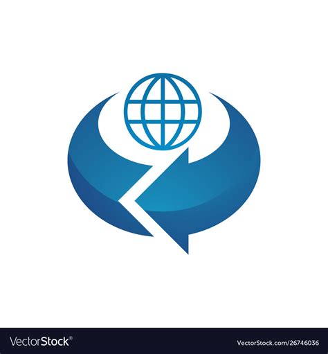 Tech Globe Logo Design For International Business Vector Image