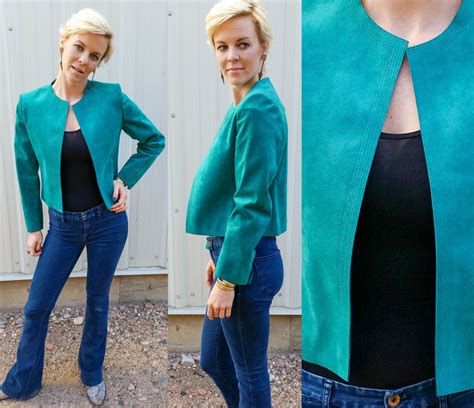 Teal 1970s Cropped Bolero Jacket Suede Embroidered Fly Away Etsy