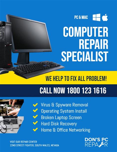 Computer repair & services flyer template. Pin on Phone Repair Flyer Templates