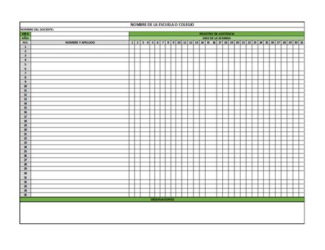 Plantilla De Lista De Asistencia Para Docentes En Excel Gratis Didocu