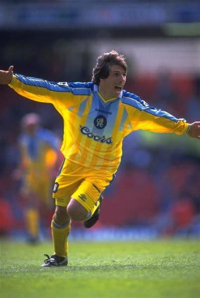 13 April 1997 Gianfranco Zola Of Chelsea Celebrates His Goal During