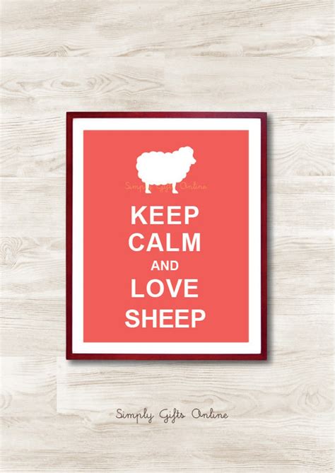 Keep Calm And Love Sheep Instant Download Cute Animal Print Etsy