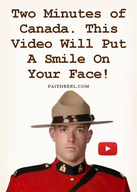 a man in a red uniform with a hat on his head and the words two minutes of canada this video