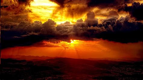 Sunsets Hidden Sun Nature Clouds Rays Sunset Wallpaper - Dark Cloud In ...