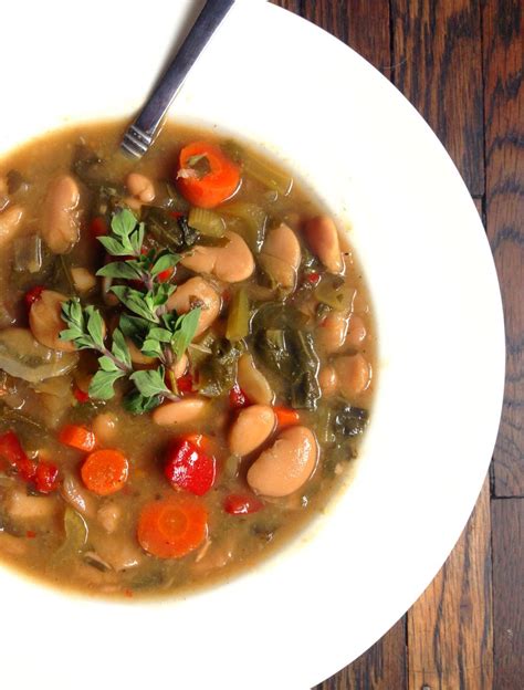 Vegan Tuscan Two White Bean Soup With Turnip Greens For The Slow Cooker