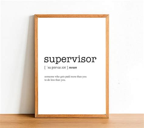 Supervisor Word Definition Poster Print Urban Dictionary Etsy
