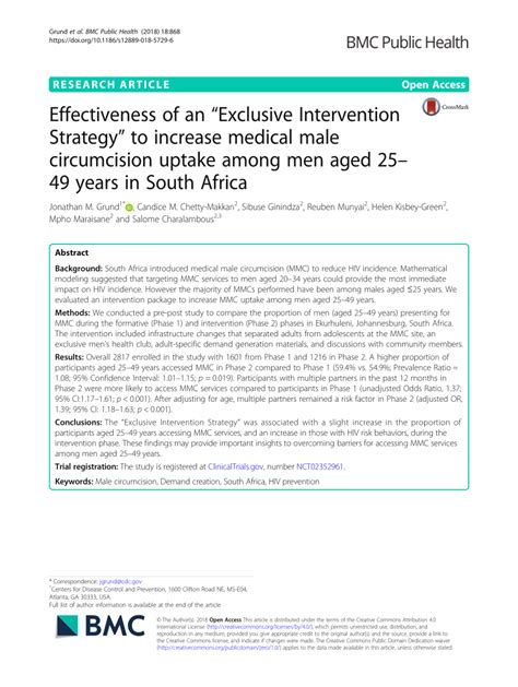 Pdf Effectiveness Of An “exclusive Intervention Strategy” To Increase Medical Male