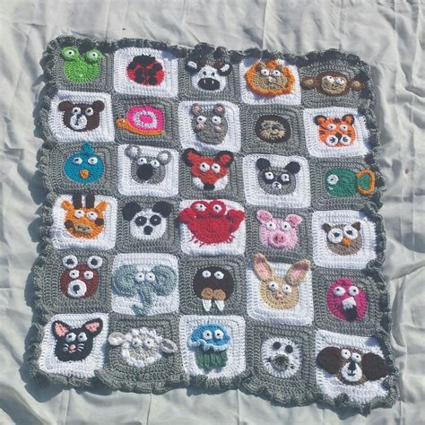 30 Zoo Animal Baby Blanket Crocheted By Me 12500 Baby Blanket