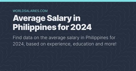 Average Salary In Philippines For 2022