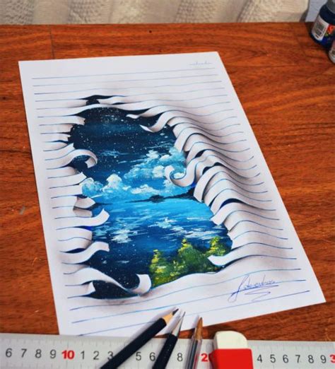 25 Gambar 3d Super Keren Hanya Dari Selembar Kertas Catatan Teman Kreasi