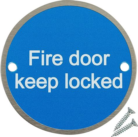 Fire Door Guru Fire Door Keep Locked Safety Sign 76mm Disc