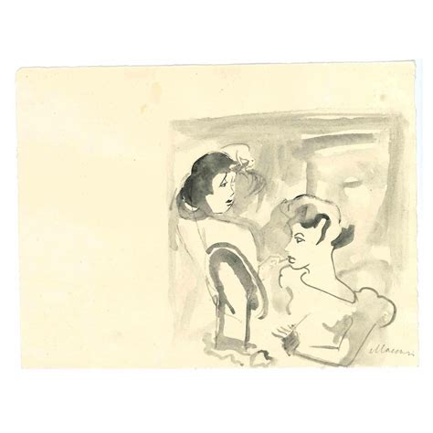 Mino Maccari Womanly Original Drawing 1950s Chairish