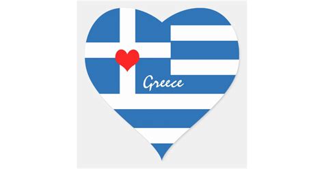 Greek Flag And Heart Greece Travelsports Fans Heart Sticker
