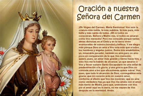 El día de la virgen del carmen un regalo especial: Testimonios para Crecer: Oración Nuestra Señora del Carmen