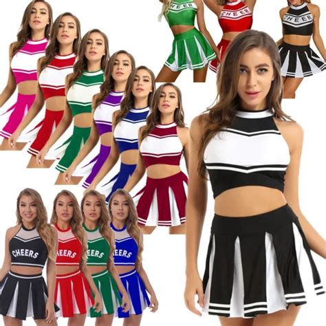 adult women cheerleader uniform outfit school girl cosplay costume fancy dress 14 67 picclick