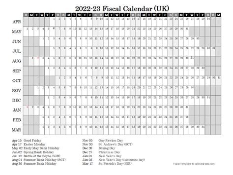 2022 Fiscal Year Calendar Template Uk Free Printable Templates All In
