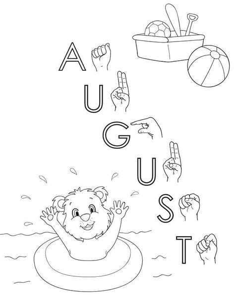 Calendario Agosto Para Colorear Imprimir E Dibujar Dibujos Colorear Com