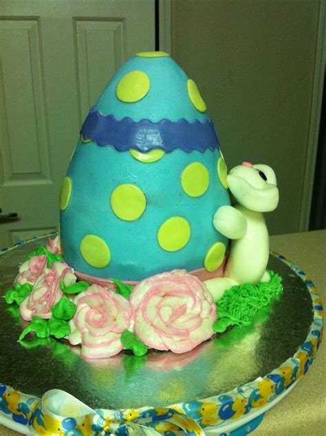 Easter Egg Cake Carved And Covered With Fondant Easter Egg Cake Cake