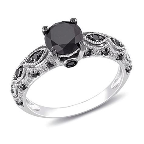 Carbonado ♦♦♦ Exquisite Black Diamond Antique Wedding Ring 1 Carat