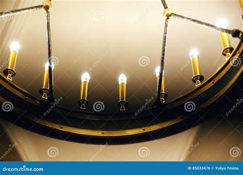 Large Round Chandelier Stock Photo Image Of Gold Culture 85033476