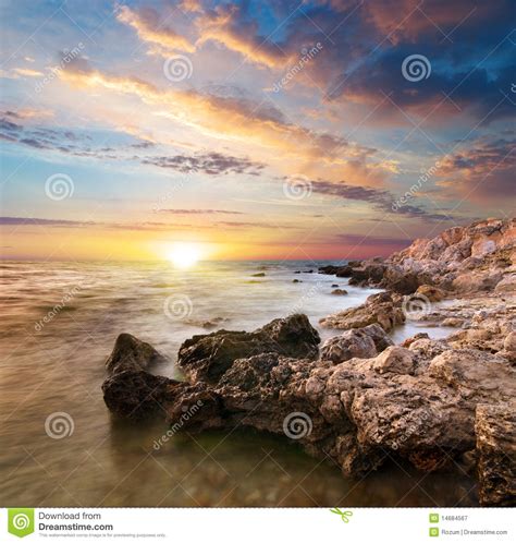 Beautiful Sea Landscape Stock Image Image Of Orange