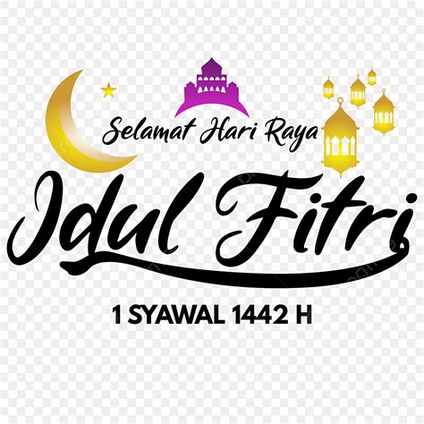 Lettering Text Selamat Hari Raya Idul Fitri Eid Mubarak Cumprimento Texto De Letras Imagem