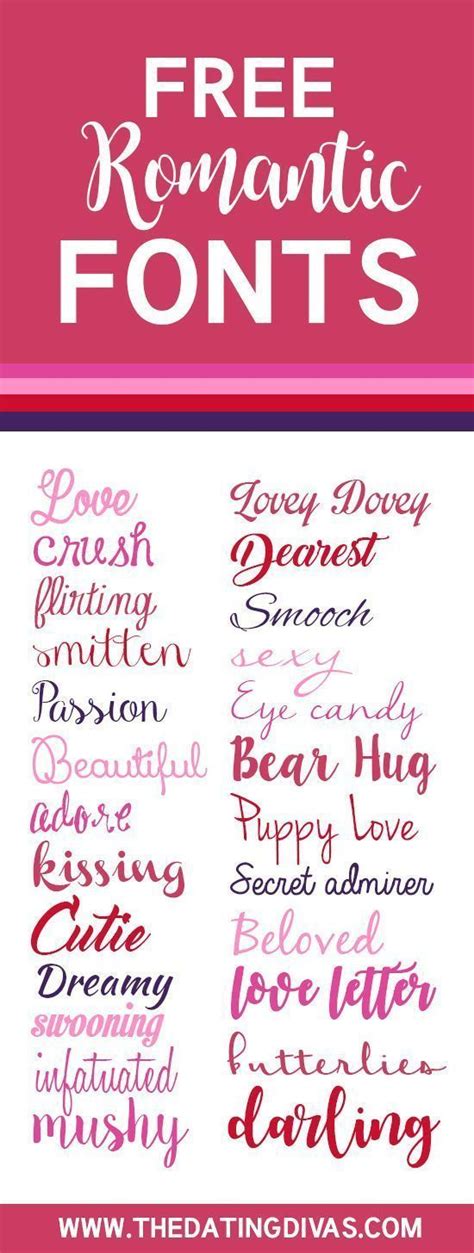 Free Romantic Fonts A Whole Collection Of Cute And Gorgeous Fonts All