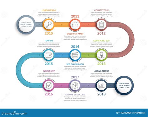 Timeline Infographics Stock Vector Illustration Of Organization
