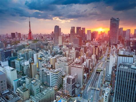 Tokyo Skycrapper Building Sunset Cityscape Full Hd 2k Wallpaper