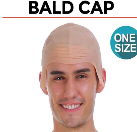 Bald Cap Latex Head Funny Fake Skinhead Baldy Old Man Copy Abracadabra Fancy Dress