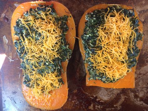 Butternut Squash Filled With Spinach And Ricotta Or Cream Cheese
