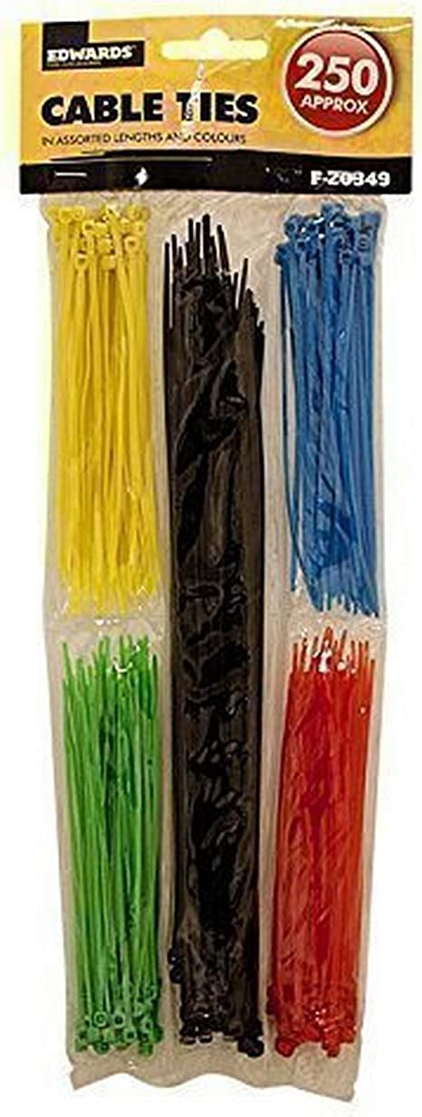 Cable Ties 250 Pack Assorted Lengths And Colours Uk Diy