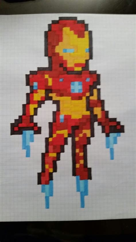 Easy Iron Man Pixel Art