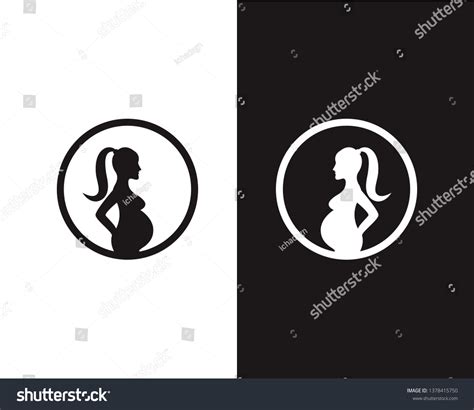 Pregnant Woman Line Art Symbols Template Vector Royalty Free Stock Vector 1378415750