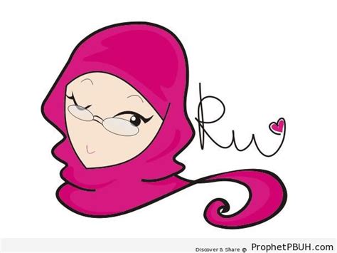 Elegant And Simple Hijabi Wearing Glasses Drawing Drawings Prophet