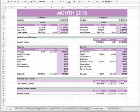 Personal Finance Excel Template Excelxo Com