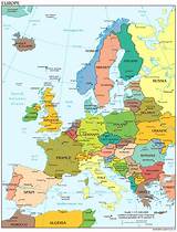 Large detailed political map of Europe with capitols and major cities ...