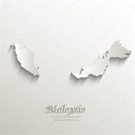 Malaysia Map Card Paper 3d Natural Vector Stock Vector Image By ©mondi
