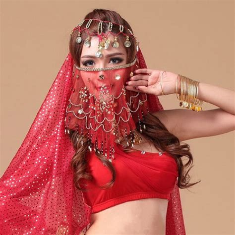 Sexy Women Indian Belly Dance Veils Party Halloween Egyptian Scarf Veil