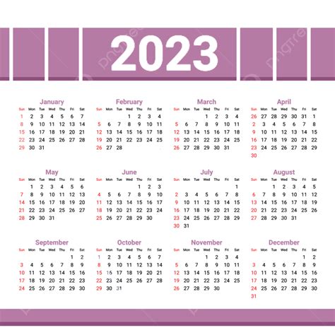 Calendário Roxo 2023 Png 2023 Calendário Calendário Mensal Imagem