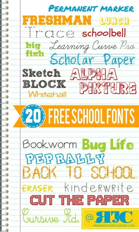 20 Free Back To School Fonts School Fonts Free School Fonts