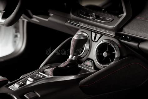 Closeup Shot Of A Luxurious Black Car Interior Stock Photo Image Of