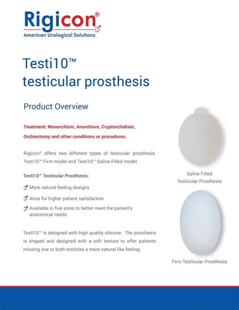 Firm Testicular Prosthesis — Rigicon® Testi10™ Testicular Implant