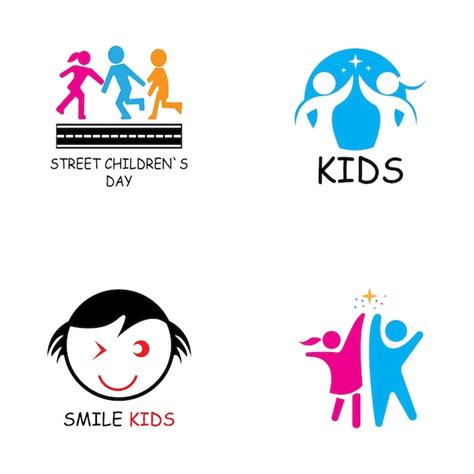 Premium Vector Kids Logo Concept Vector Template