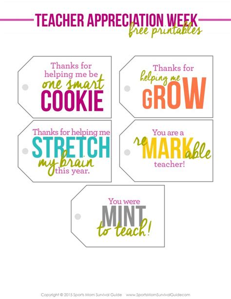Quick And Easy Teacher Appreciation Week Ts Free Printables