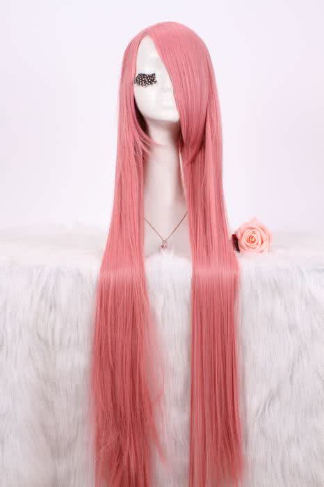 100cm long straight hot pink cosplay wig synthetic anime fashion women full hair sheincosplay