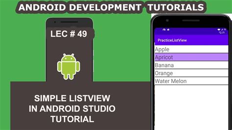 Simple Listview In Android Studio Tutorial Android Development Tutorial For Beginners